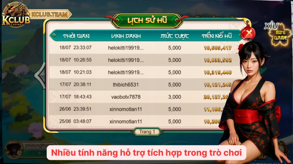 Nhiều tính năng hỗ trợ tích hợp trong trò chơi