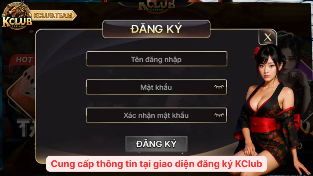 Cung cấp thông tin tại giao diện đăng ký KClub