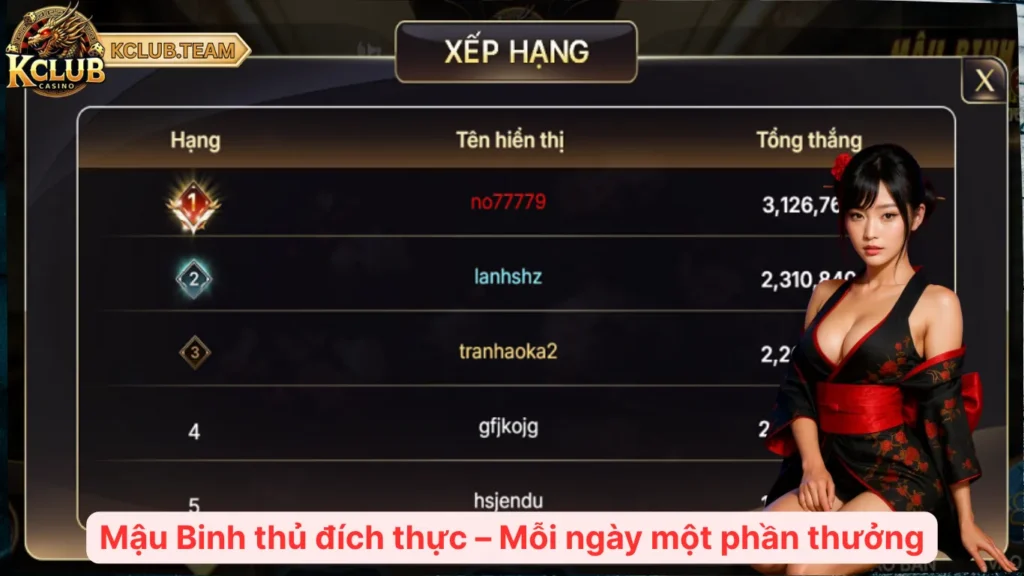 Mậu Binh thủ đích thực – Mỗi ngày một phần thưởng